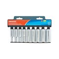 Weller Crescent Assorted Sizes X 3/8 in. drive SAE 6 Point Deep Well Socket Set 9 pc CSAS6N